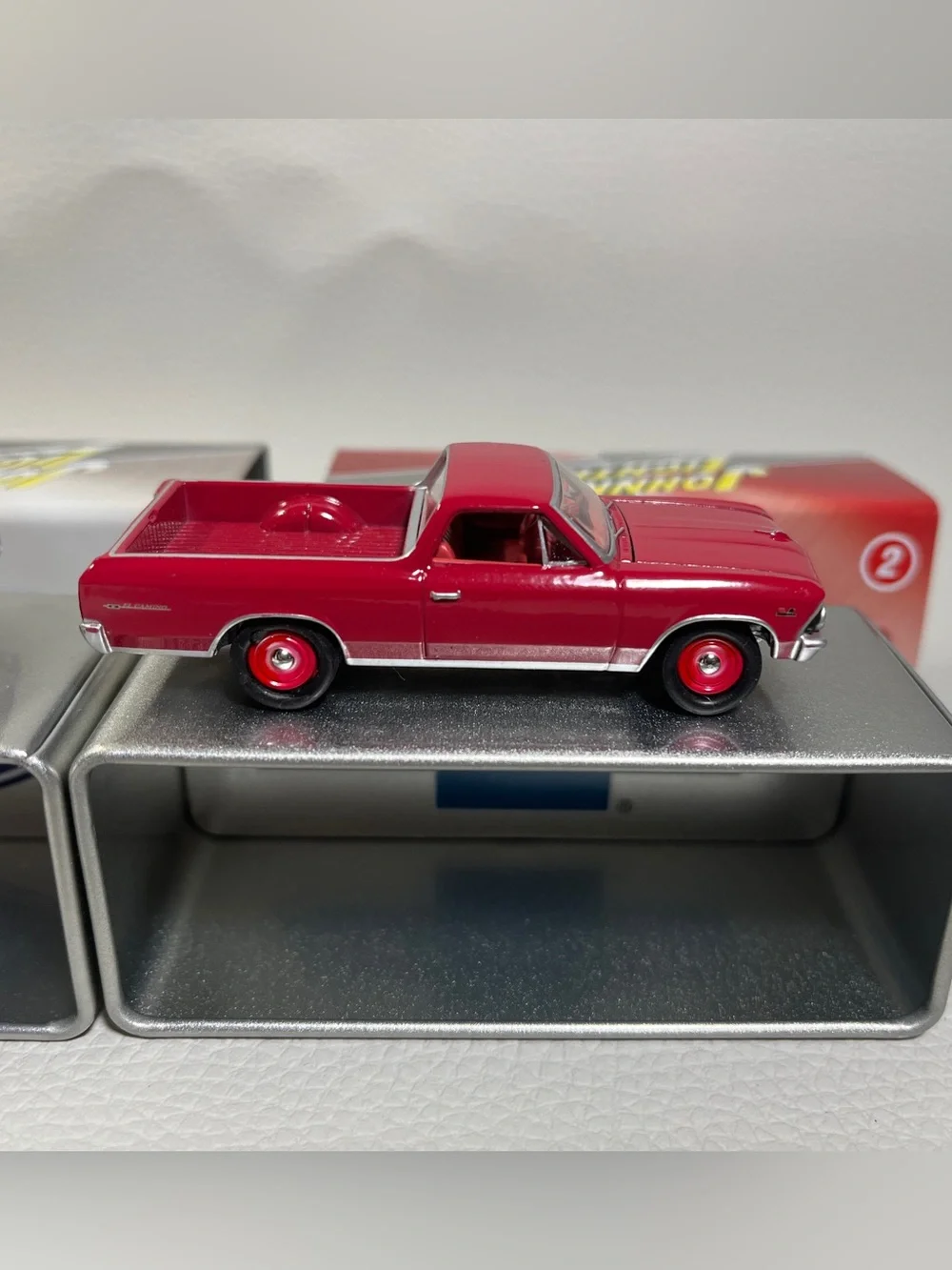 Johnny Lightning Collector Tin 3 Car Set 2 Mustang 1 El Camino